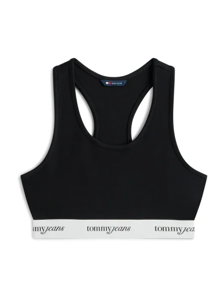 Tommy Jeans Sutien negru / murdar alb