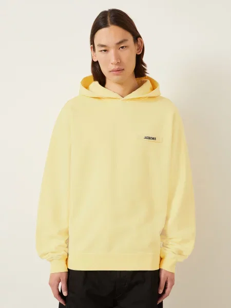 Jacquemus Mikina S Kapucí Le Hoodie Gros Grain tmavě žlutá