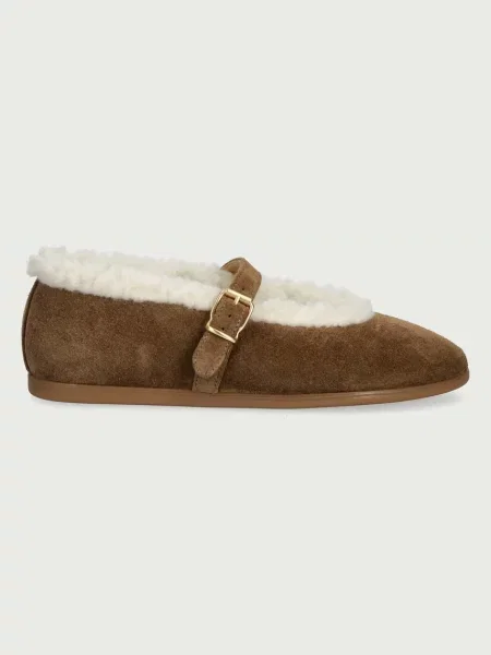 Posa балеринки от велур St. Moritz Ballet Flats кафяво