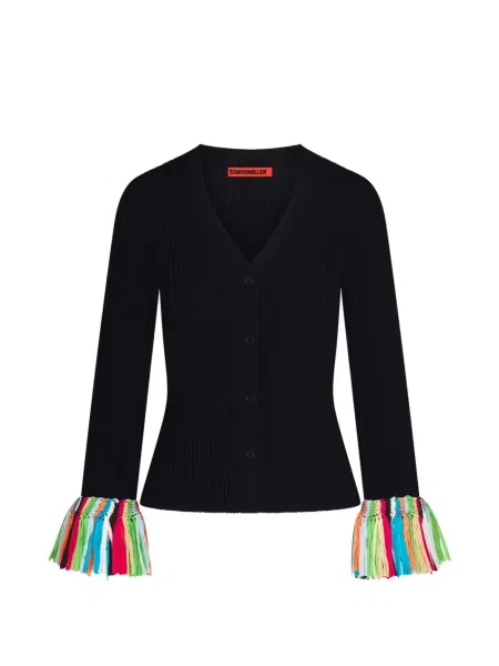 Cardigan Simon Miller cu franjuri negru