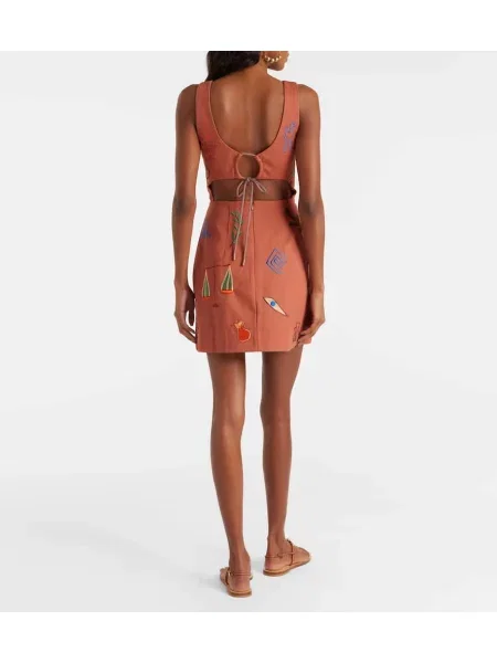 Rochie Alemais cu broderie portocaliu
