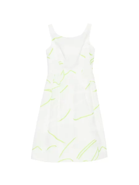 Rochie midi Shiatzy Chen din jacard alb