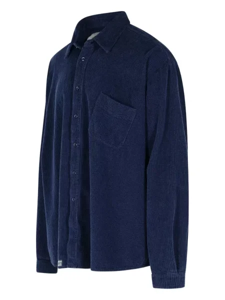 Риза Erl от рипсено кадифе синьо