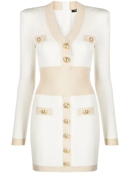 Rochie Balmain tricotate alb
