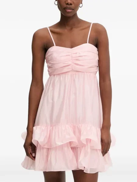 Rochie mini Morgan cu volane roz