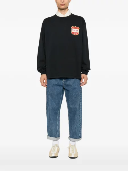 Lung tricou Rhude cu imagine negru