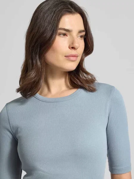 Bluzka z długim rękawem o kroju regular fit z okrągłym dekoltem Model Selay' Drykorn błękitna