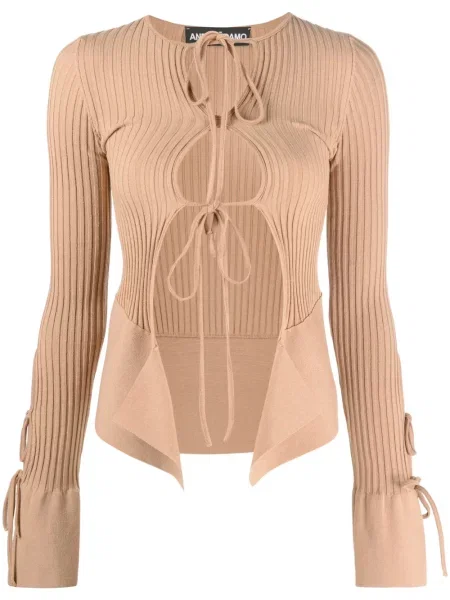 Długi top Andreadamo prążkowany