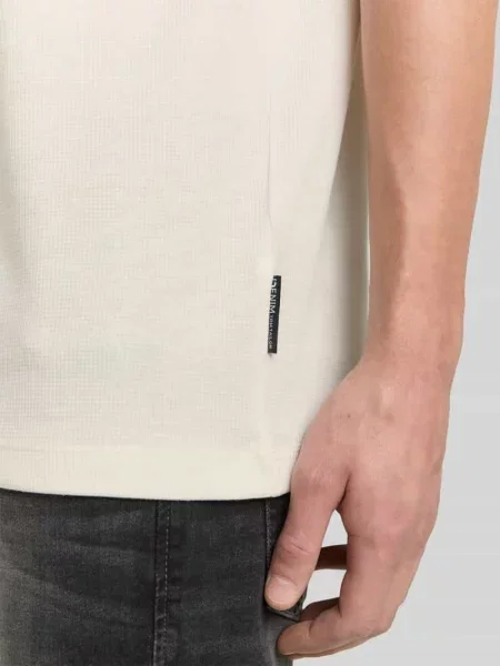 Krój regular fit t-shirt z mieszanki bawełny Tom Tailor Denim biała