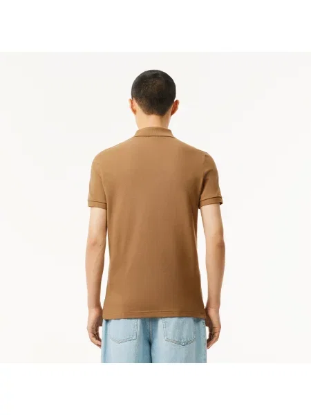 Lacoste Koszulka Polo Slim Fit Petit Piqué brązowa