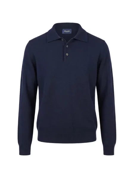 Lung tricou polo Drumohr albastru