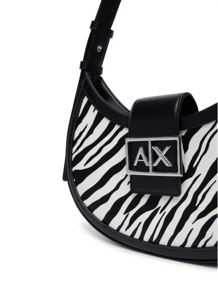 Armani Exchange mala torba hobo za žene od imitacije kože crna