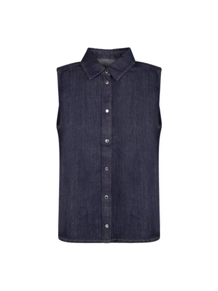 Bluzka 7 For All Mankind bez rękawów niebieska