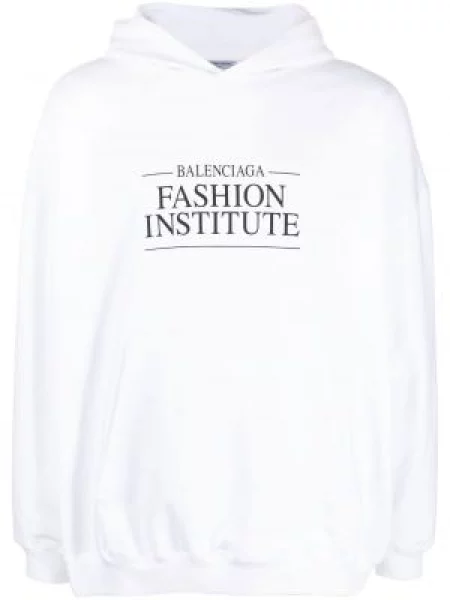 Hanorac cu glugă Balenciaga cu imagine alb