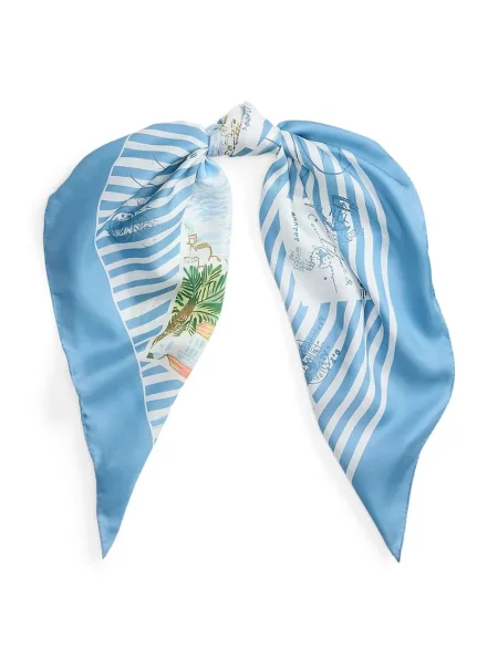 Lauren Ralph Lauren fular pentru femei din mătase albastru