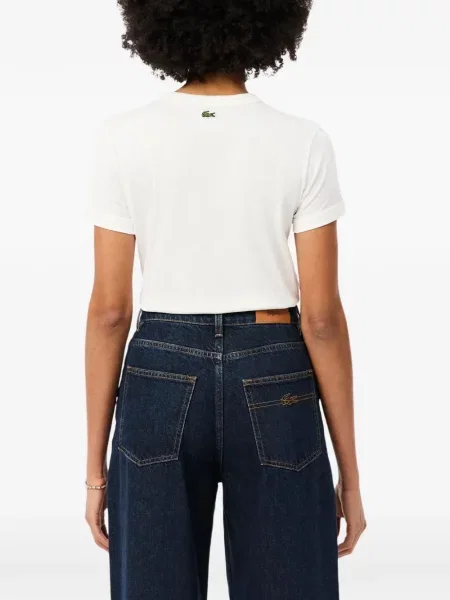 Hímzett jersey póló Lacoste fehér