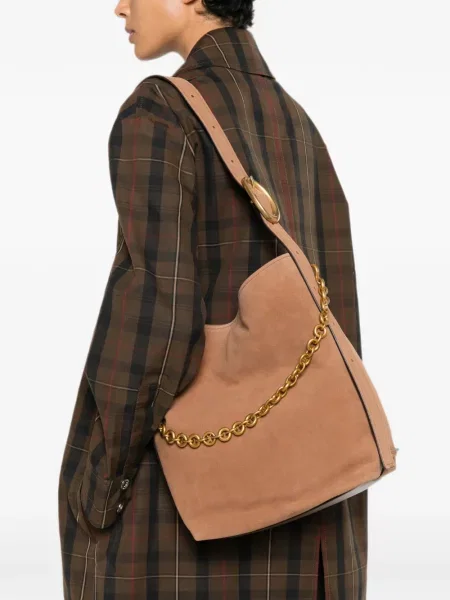 Geantă Michael Kors din piele de căprioară maro