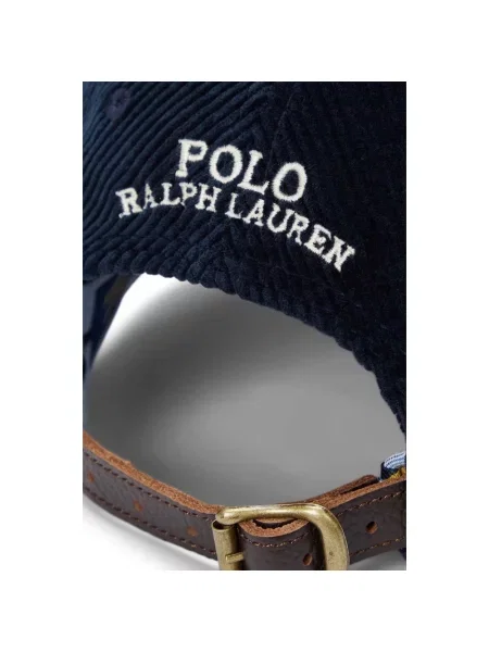 Czapka z daszkiem Polo Ralph Lauren sztruksowa niebieska