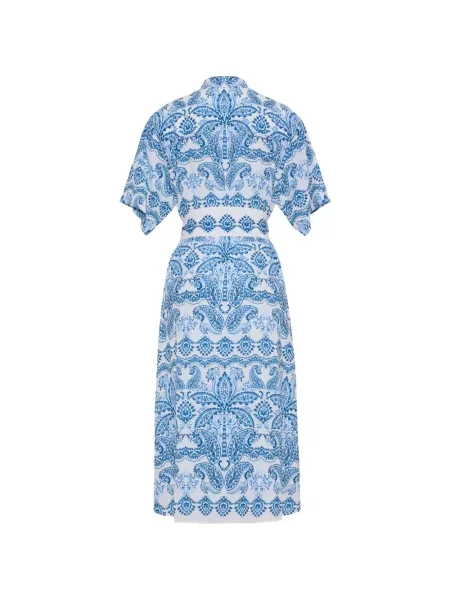 Rochie Cara Cara cu imagine cu model paisley albastru