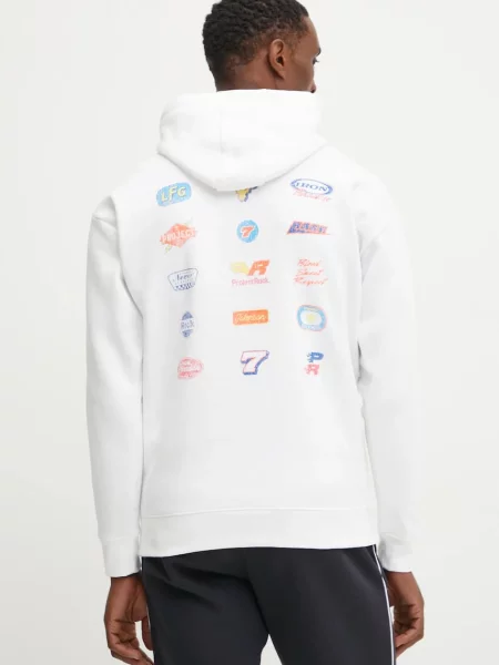 Under Armour bluză trening Project Rock cu glugă cu imprimeu alb