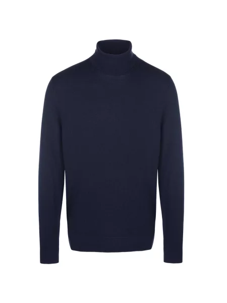 Pulover Calvin Klein de lână cu guler înalt albastru