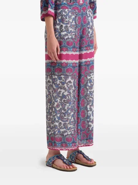 Pantaloni Maliparmi cu model paisley albastru