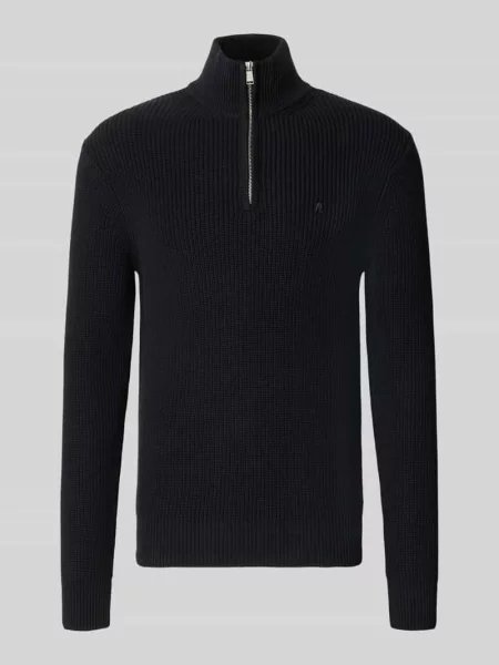 Sweter o kroju slim fit z czystej bawełny w imitacji dzianiny Replay czarny
