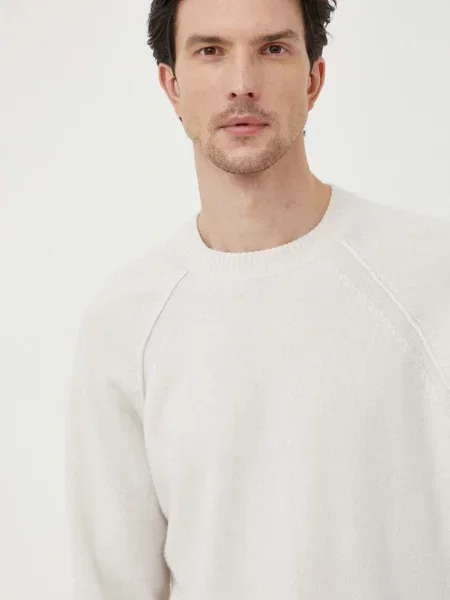 Calvin Klein sweter wełniany lekki beżowy