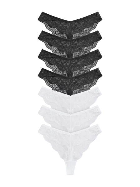 The Set Tanga negru alb