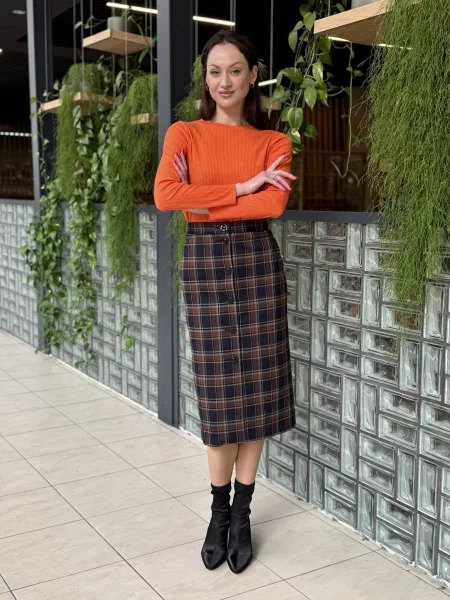 Юбка миди Cat Orange синяя