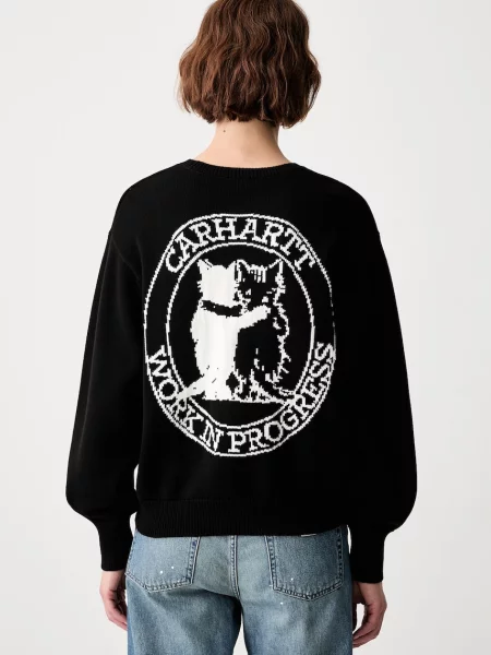 Carhartt WIP W Hugging Cats pulover din pentru femei alb