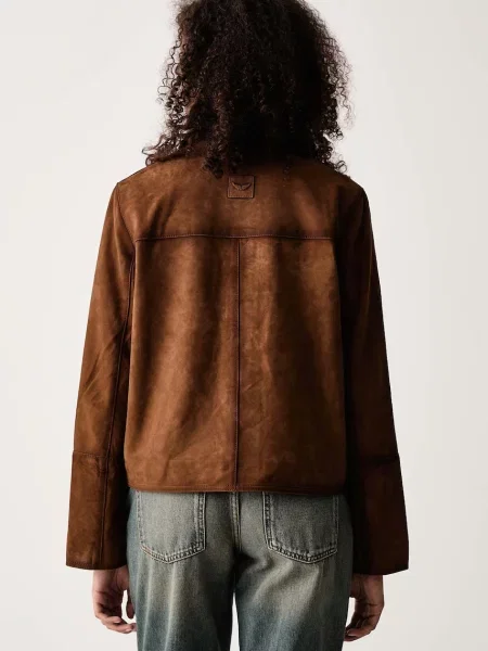 Zadig&Voltaire női velúrbőr kabát LESSA barna