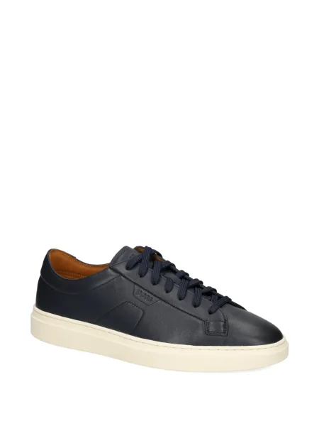 Sneakerși Boss din piele albastru