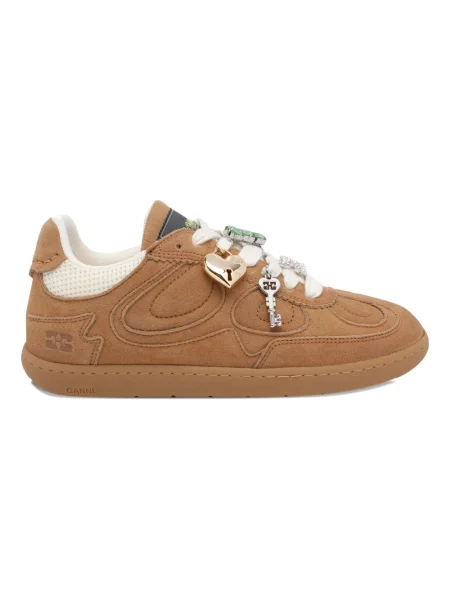 Sneakersy Ganni zamszowe brązowe