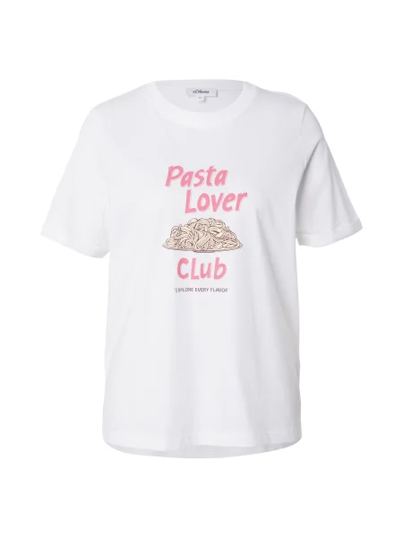 S.Oliver Tricou galben pastel / roz alb