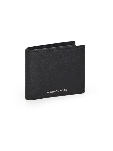 Portfel Michael Kors skórzany z logo czarny
