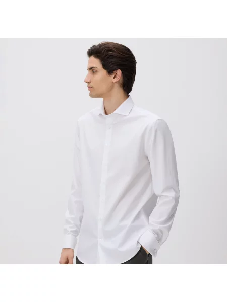 Reserved Košile slim fit z egyptské bavlny bílá