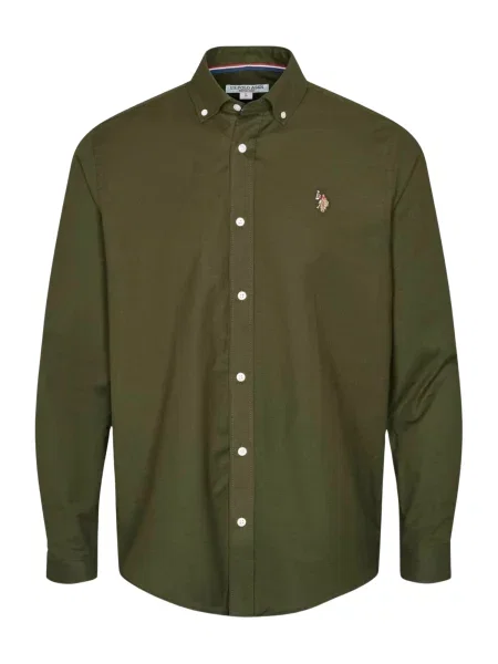 U.S. POLO ASSN. Košile UMCalvert olivová