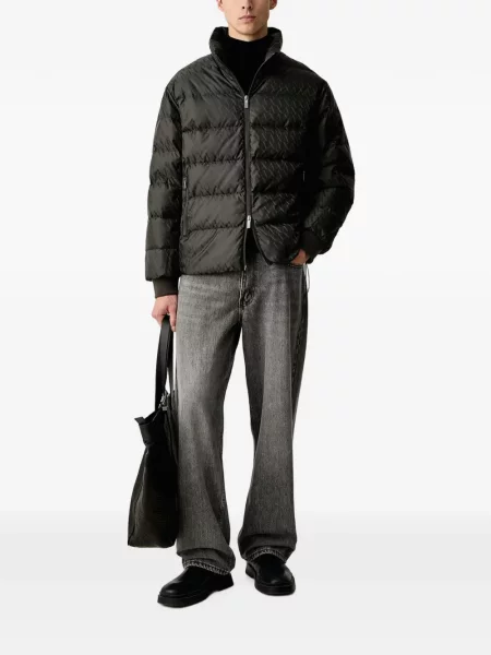 Geacă cu puf Armani Exchange cu imagine negru