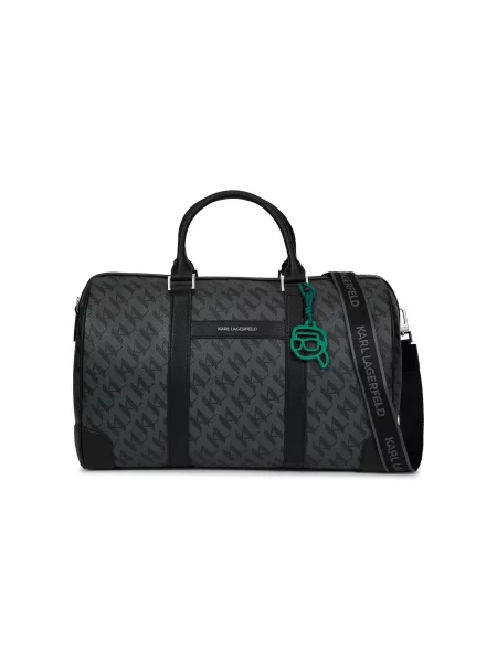 Karl Lagerfeld Geantă de weekend Ikon gri piatră negru