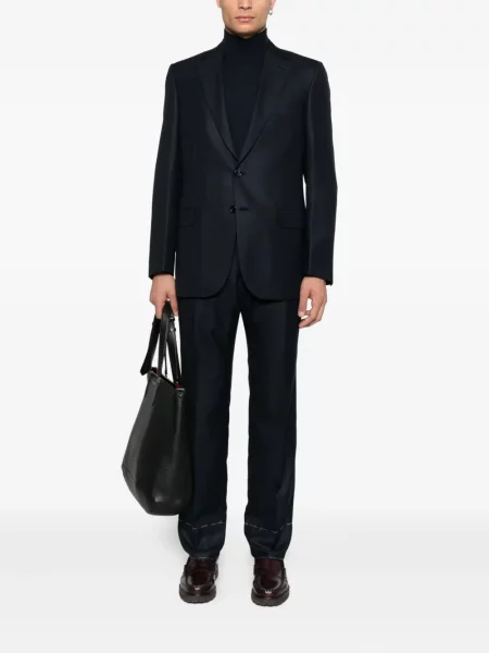 Costum Brioni în carouri albastru