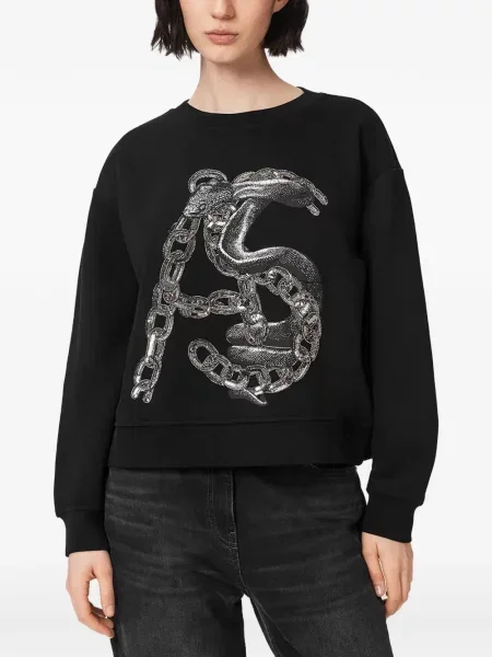 Hanorac Allsaints cu paiete negru