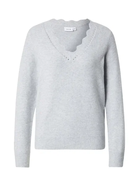 VILA Sveter VINikolina melírovaná sivá