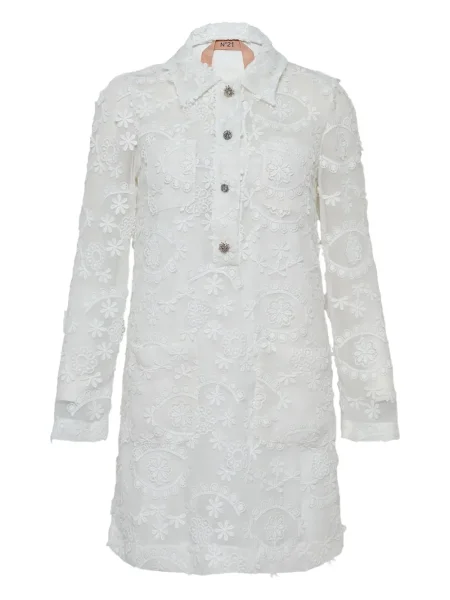 Rochie N°21 cu model floral de costum alb