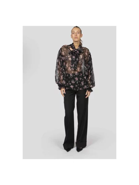 Bluzka Dolce And Gabbana retro szyfonowa czarna