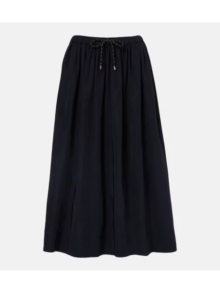 Tafta spódnica midi Veronica Beard do kolan niebieska