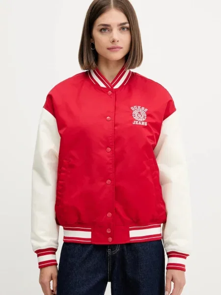 Guess Jeans kurtka bomber przejściowa czerwony