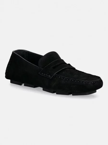 Calvin Klein mocasini din piele întoarsă SQUARE DRIVER SUEDE negru