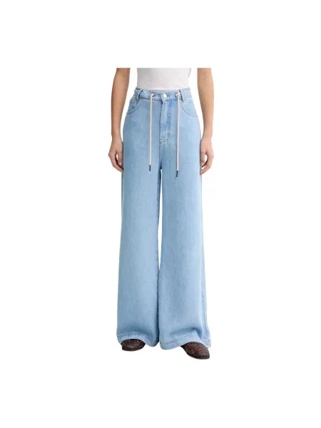 MUNTHE jeansy wide leg OBEY niebieskie