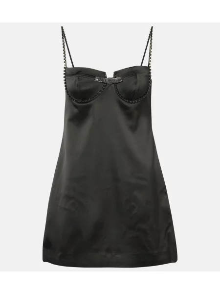 Rochie Self-portrait din satin de cristal negru